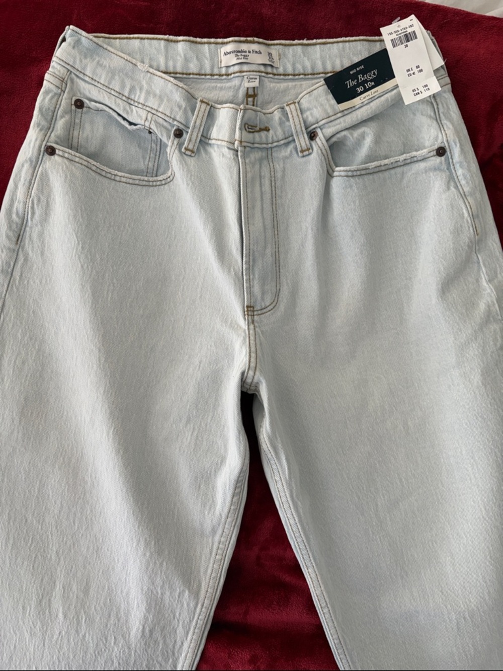 Abercrombie- The baggy mid rise curve love size 30/10r